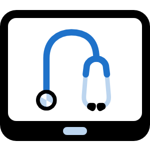 Tablet with a stethoscope on it